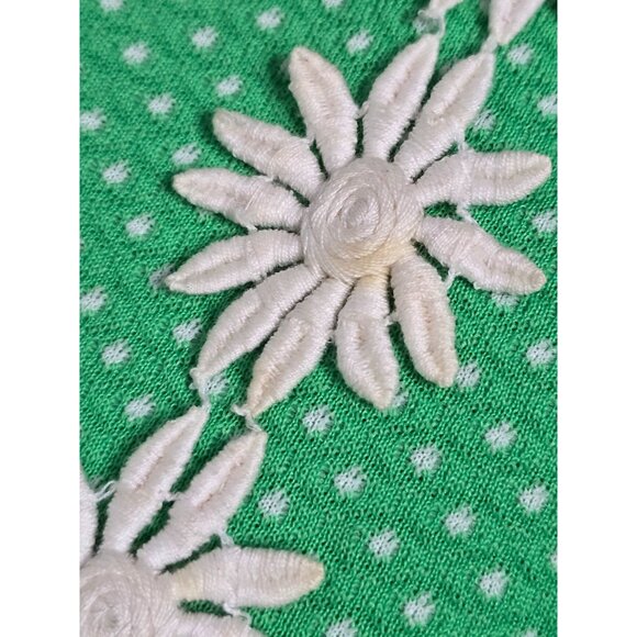 ❤️Vintage Mod 1960s Neon Green Flower Power Dress Groovy 70s - Picture 12 of 14